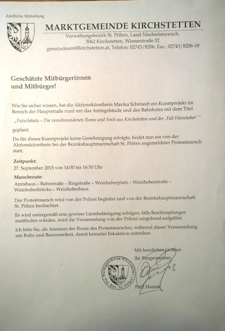 Aussendung BGM. Horsak